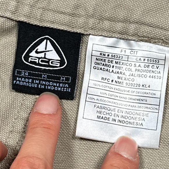 Vintage Y2K Nike ACG Relaxed Fit Khaki Tan Cotton Carpenter Pants Mens 34 - Picture 10 of 12